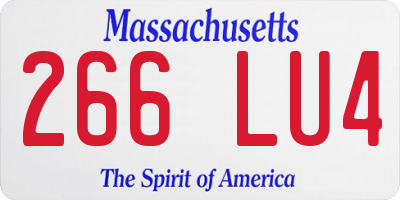 MA license plate 266LU4
