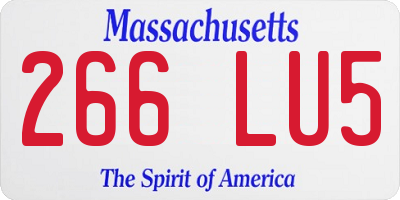 MA license plate 266LU5
