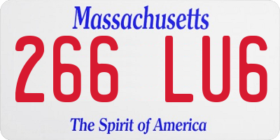 MA license plate 266LU6
