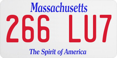 MA license plate 266LU7
