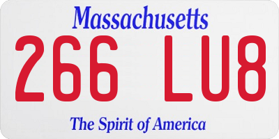 MA license plate 266LU8