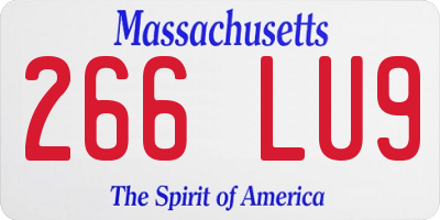 MA license plate 266LU9