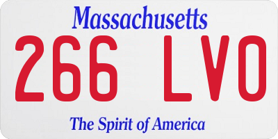 MA license plate 266LV0