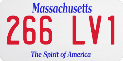 MA license plate 266LV1