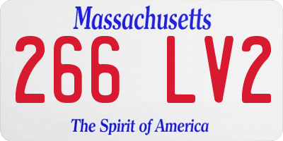 MA license plate 266LV2