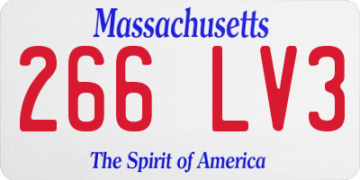 MA license plate 266LV3