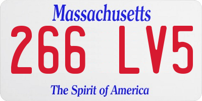 MA license plate 266LV5