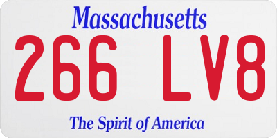 MA license plate 266LV8
