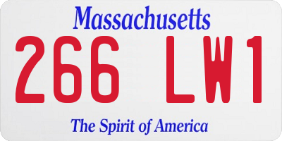 MA license plate 266LW1