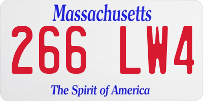 MA license plate 266LW4