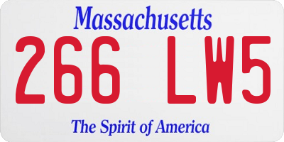 MA license plate 266LW5