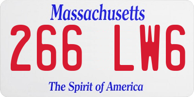 MA license plate 266LW6
