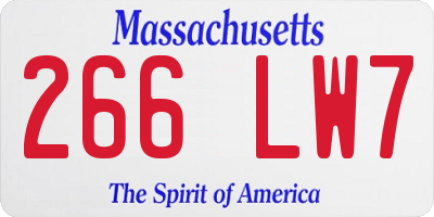 MA license plate 266LW7