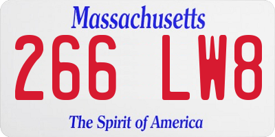 MA license plate 266LW8