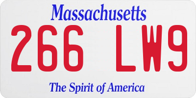 MA license plate 266LW9
