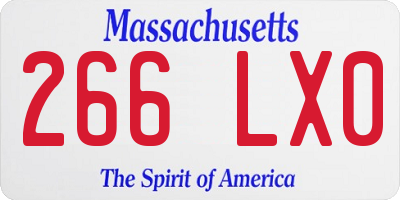 MA license plate 266LX0