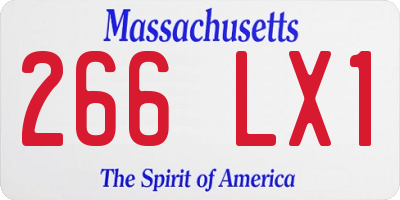 MA license plate 266LX1