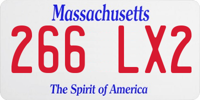MA license plate 266LX2