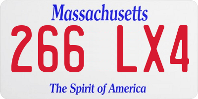 MA license plate 266LX4
