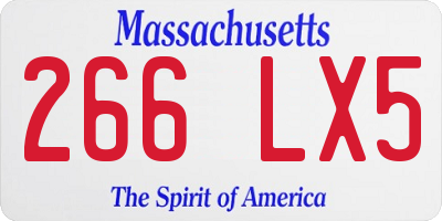 MA license plate 266LX5