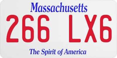 MA license plate 266LX6