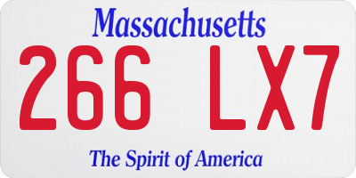 MA license plate 266LX7