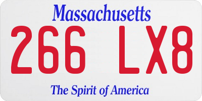 MA license plate 266LX8