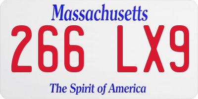 MA license plate 266LX9