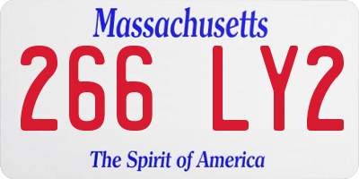 MA license plate 266LY2