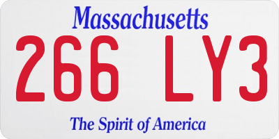 MA license plate 266LY3