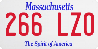 MA license plate 266LZ0