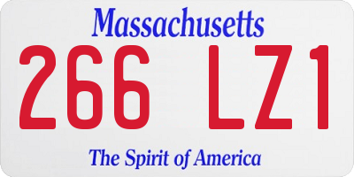 MA license plate 266LZ1