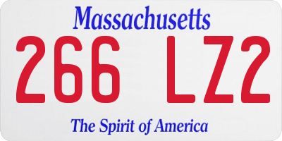 MA license plate 266LZ2