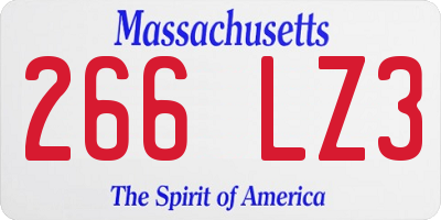 MA license plate 266LZ3