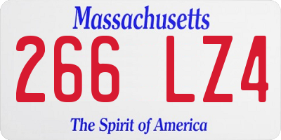 MA license plate 266LZ4