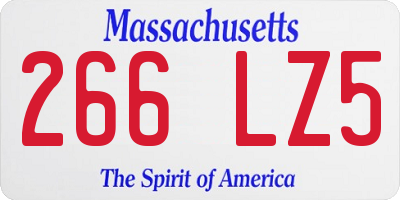 MA license plate 266LZ5