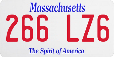 MA license plate 266LZ6