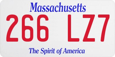 MA license plate 266LZ7