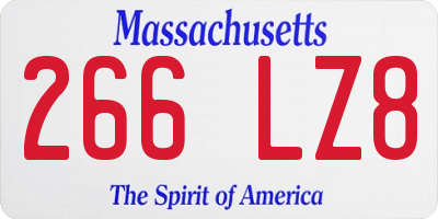 MA license plate 266LZ8