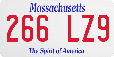 MA license plate 266LZ9