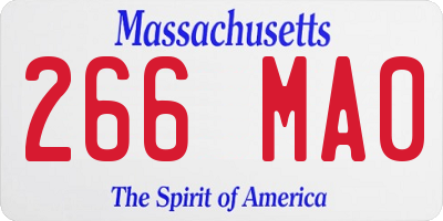 MA license plate 266MA0