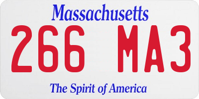MA license plate 266MA3
