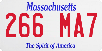 MA license plate 266MA7