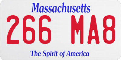 MA license plate 266MA8