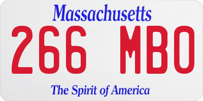 MA license plate 266MB0