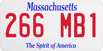 MA license plate 266MB1