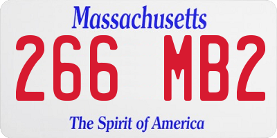 MA license plate 266MB2