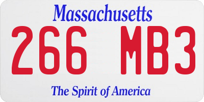 MA license plate 266MB3