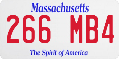 MA license plate 266MB4