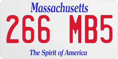 MA license plate 266MB5